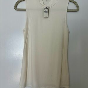 Express Cream Sleeveless Mockneck Tank